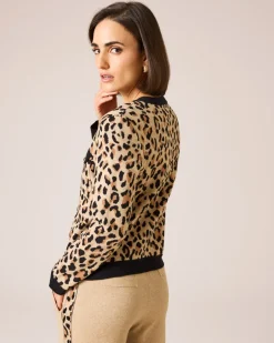 Discount Strickcardigan mit Leomuster Strickware