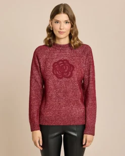 Sale Strickpullover mit Blumenstickerei Strickware