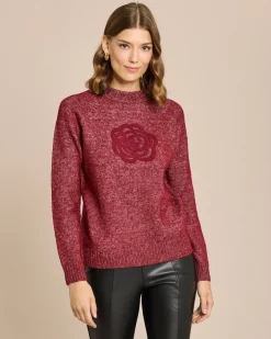 Sale Strickpullover mit Blumenstickerei Strickware