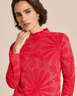 Best Strickshirt mit Blumenjacquard Shirts & Tops