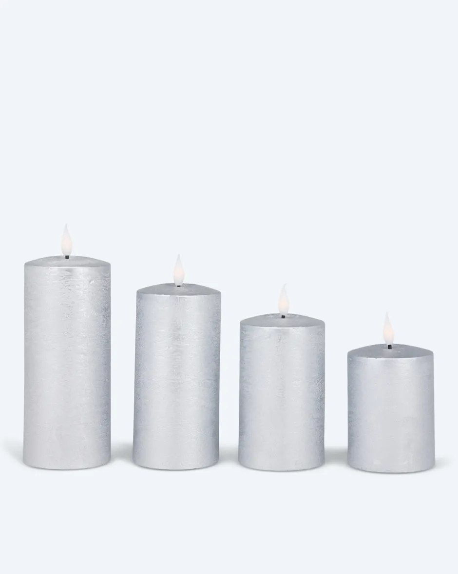 Sale Touch-Stumpenkerzen Metallic, 4tlg. Dekoration