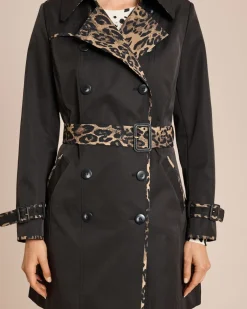 Best Trenchcoat mit Leoprint Jacken & Mäntel