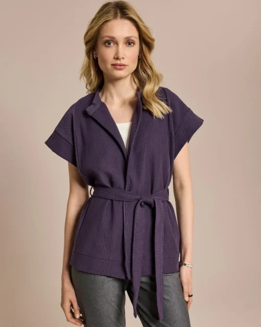 Hot Weste in Ottoman Jersey mit Bindegürtel Jacken & Mäntel