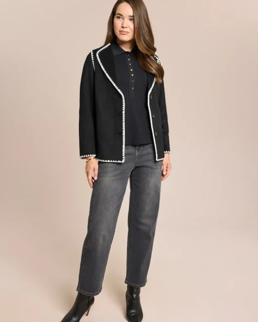 Clearance Wolljacke mit Zierstich Jacken & Mäntel
